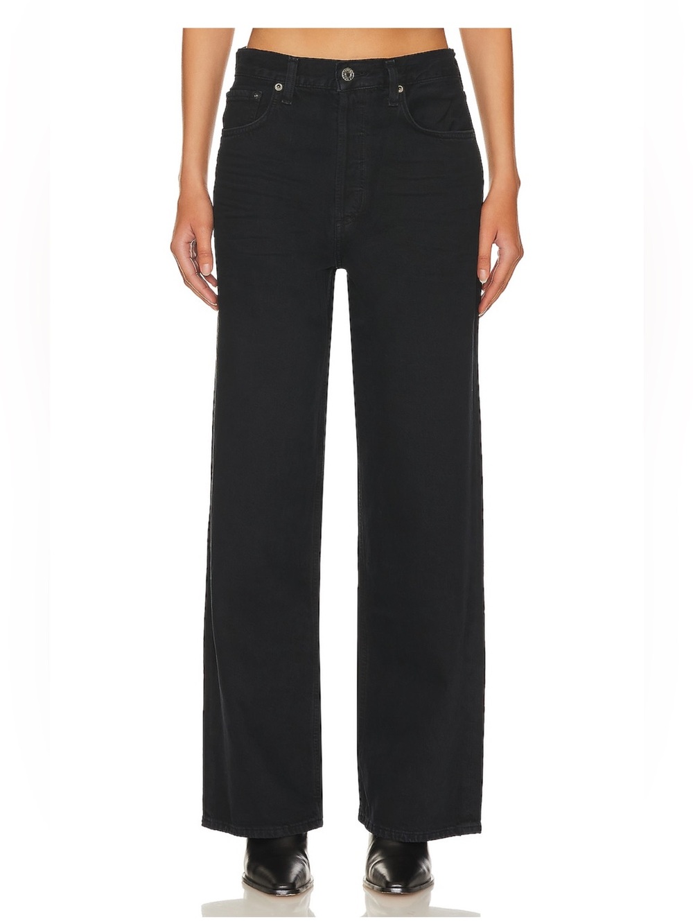 AGOLDE low slung baggy jean in crushed